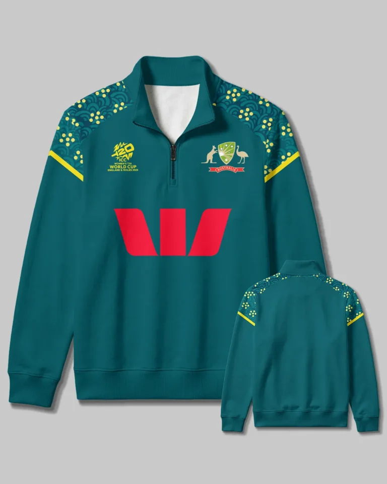 Cricket Australia 2026 Women's T20 World Cup Quarter Zip Sweatshirt All Over Prints - Gift for Australia Fans QTCK300326AA5-QTZ