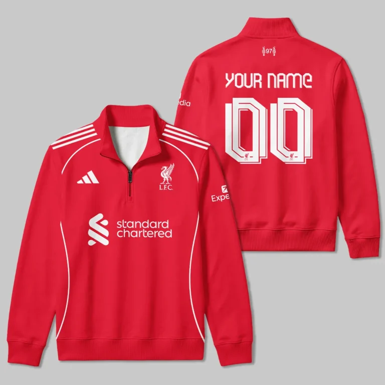 Liverpool 25/26 Home Kit Quarter Zip Sweatshirt All Over Prints - Gift for Liverpool Fans QTLIV190326A1-QTZ