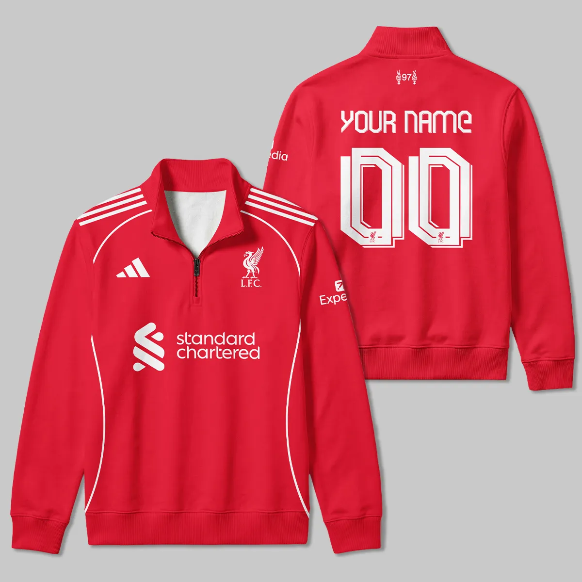 Liverpool 25/26 Home Kit Quarter Zip Sweatshirt All Over Prints - Gift for Liverpool Fans QTLIV190326A1-QTZ