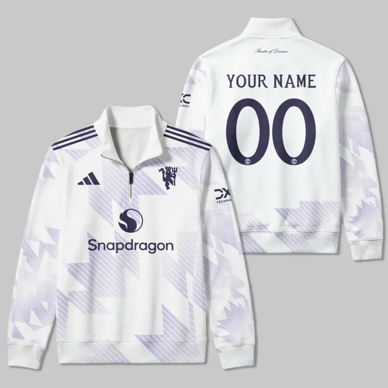 Manchester United 25/26 Away Kit Quarter Zip Sweatshirt All Over Prints - Gift for Manchester United Fans QTMUN190326A2-QTZ