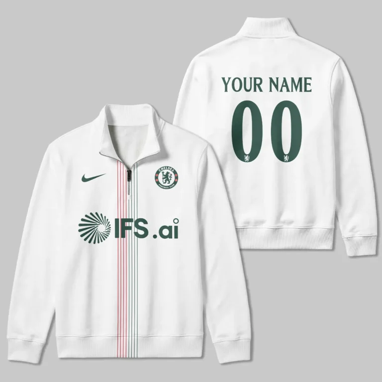 Chelsea 25/26 Away Kit Quarter Zip Sweatshirt All Over Prints - Gift for Chelsea Fans QTVA1903CHE01-QTZ