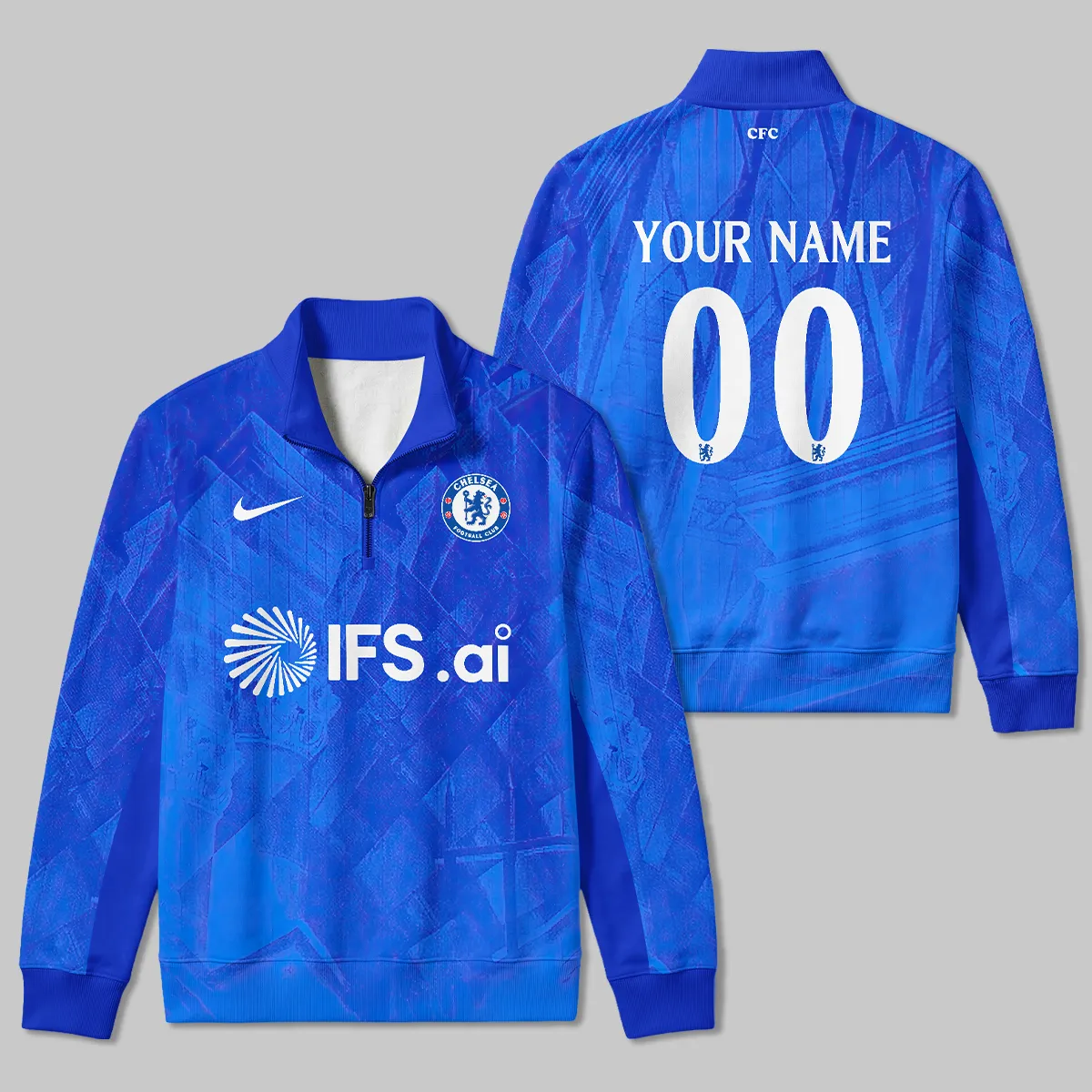 Chelsea 25/26 Home Kit Quarter Zip Sweatshirt All Over Prints - Gift for Chelsea Fans QTVA1903CHE02-QTZ