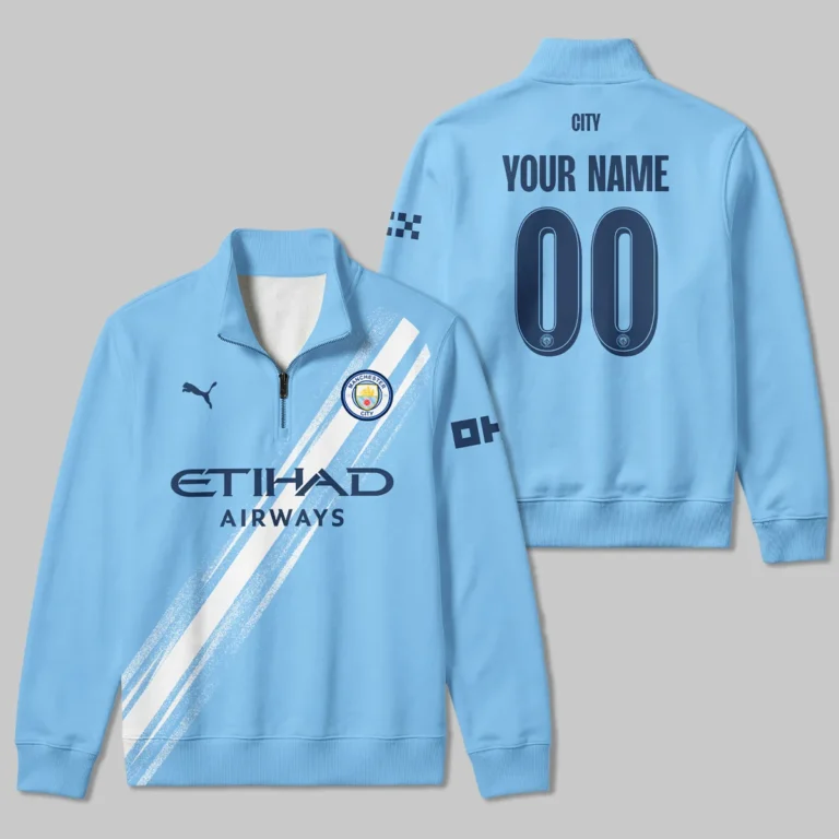 Manchester City 25/26 Home Kit Quarter Zip Sweatshirt All Over Prints - Gift for Manchester City Fans QTVA1903MCI01-QTZ