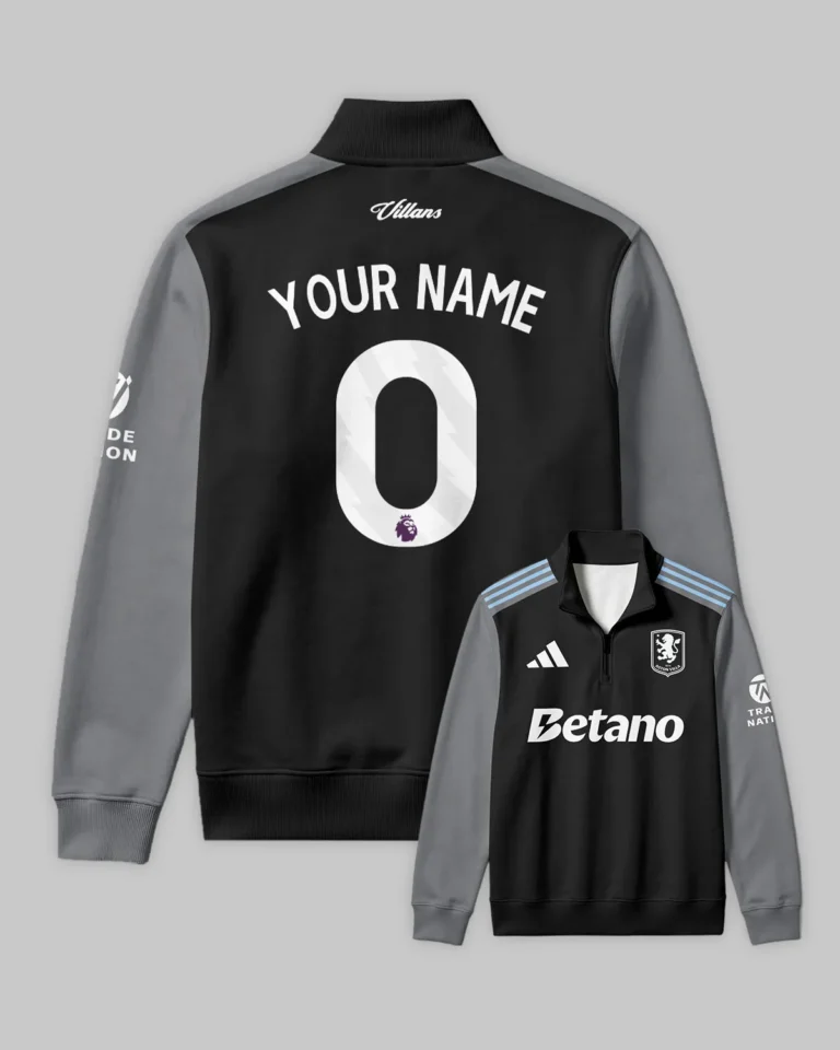 Aston Villa 25/26 Away Kit Quarter Zip Sweatshirt All Over Prints - Gift for Aston Villa Fans QTVA2302AVL02-QTZ