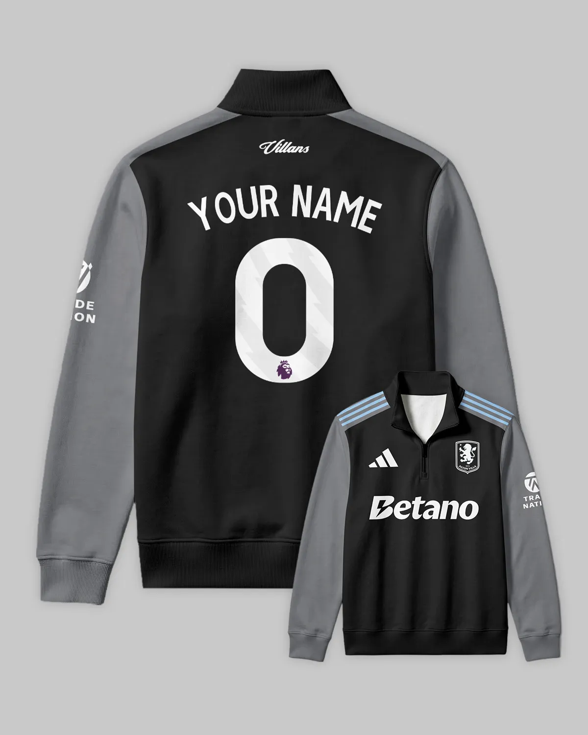 Aston Villa 25/26 Away Kit Quarter Zip Sweatshirt All Over Prints - Gift for Aston Villa Fans QTVA2302AVL02-QTZ