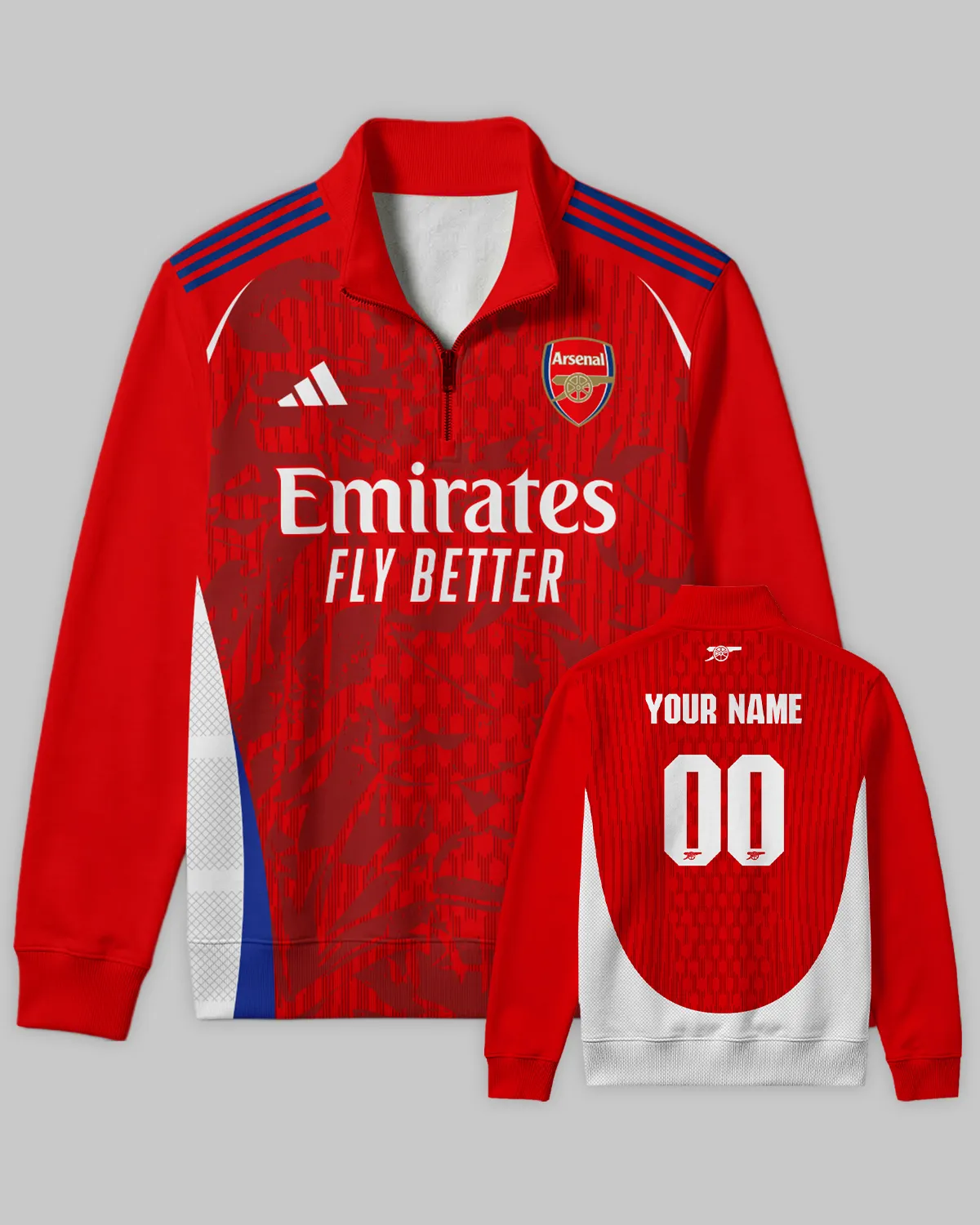 Arsenal Concept Kits Quarter Zip Sweatshirt All Over Prints - Gift for Arsenal Fans QTVA3003ARS01-QTZ