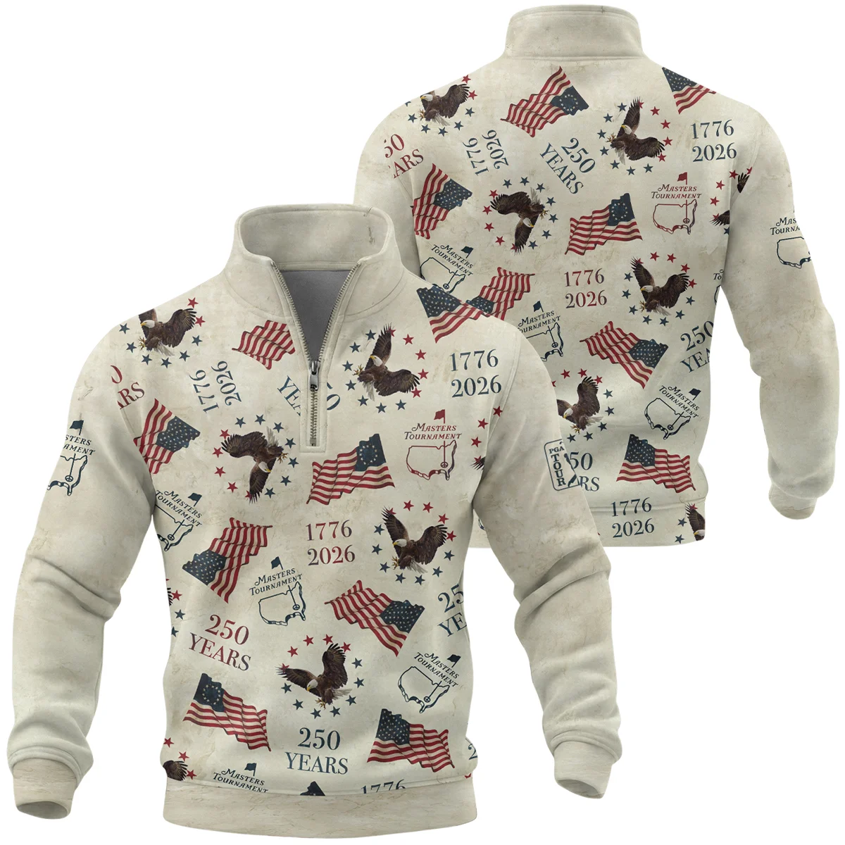 Masters Tournament 250 Years 1776-2026 Quarter Zip Sweatshirt BLF4326A2QTZ - Image 3