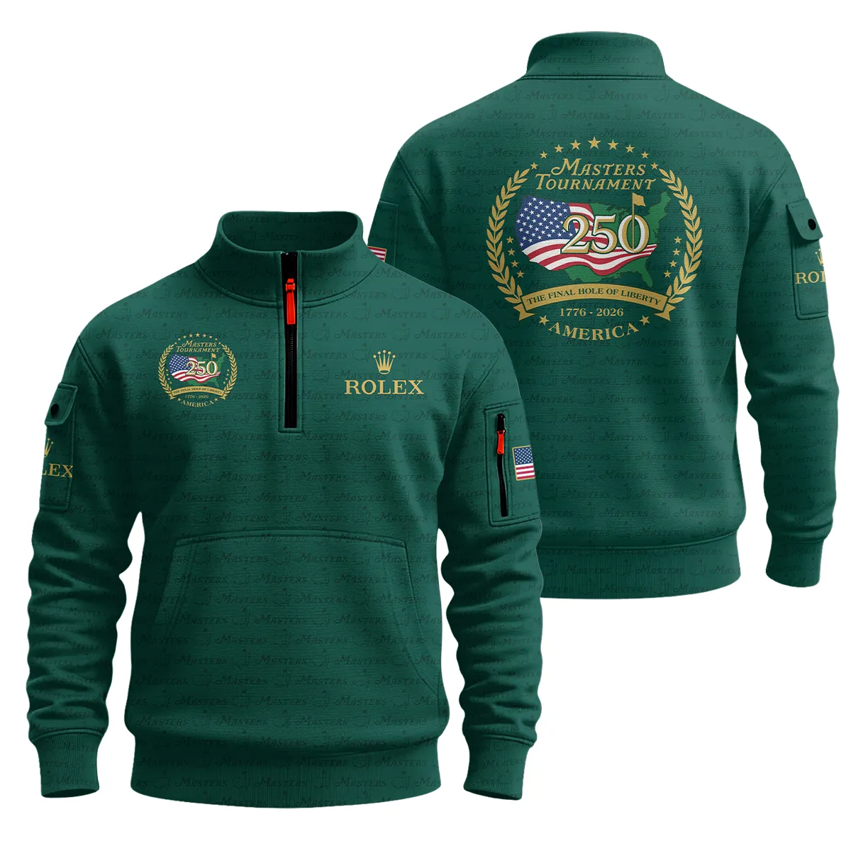 Rolex Masters Tournament America 250 Anniversary Sweatshirt Zipper QTMT040325A1ROX-SHZ - Image 3