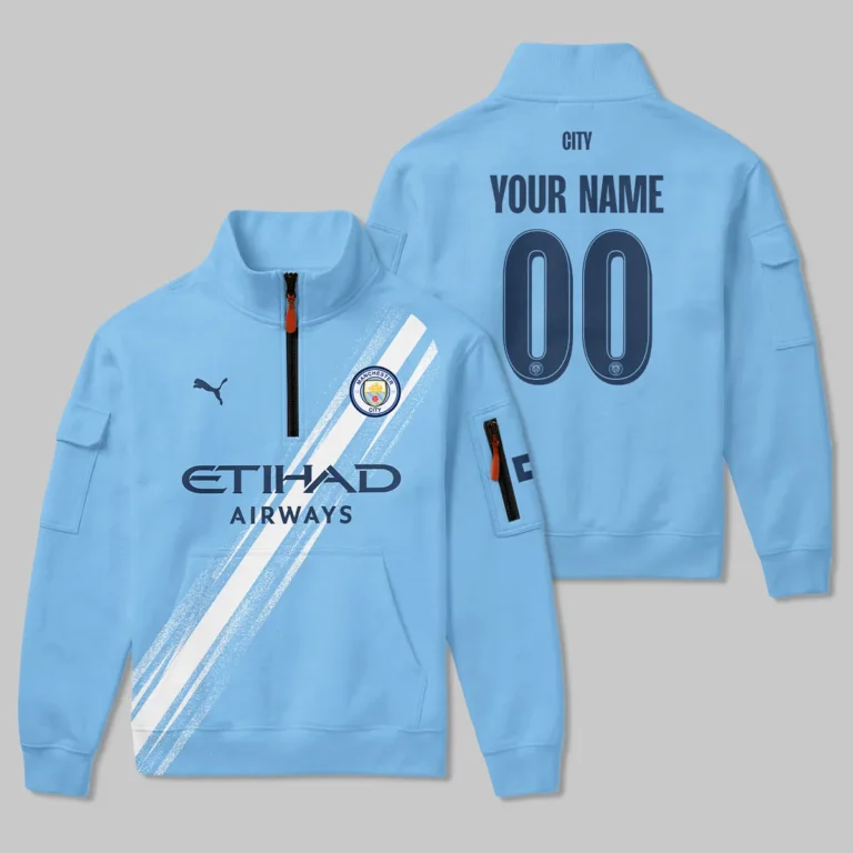 Manchester City 25/26 Home Kit Sweatshirt Zipper All Over Prints - Gift for Manchester City Fans QTVA1903MCI01-SHZ