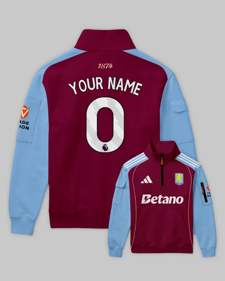 Aston Villa 25/26 Home Kit Sweatshirt Zipper All Over Prints - Gift for Aston Villa Fans QTVA2302AVL01-SHZ