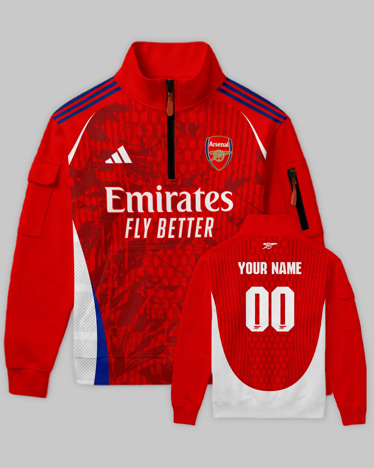Arsenal Concept Kits Sweatshirt Zipper All Over Prints - Gift for Arsenal Fans QTVA3003ARS01-SHZ