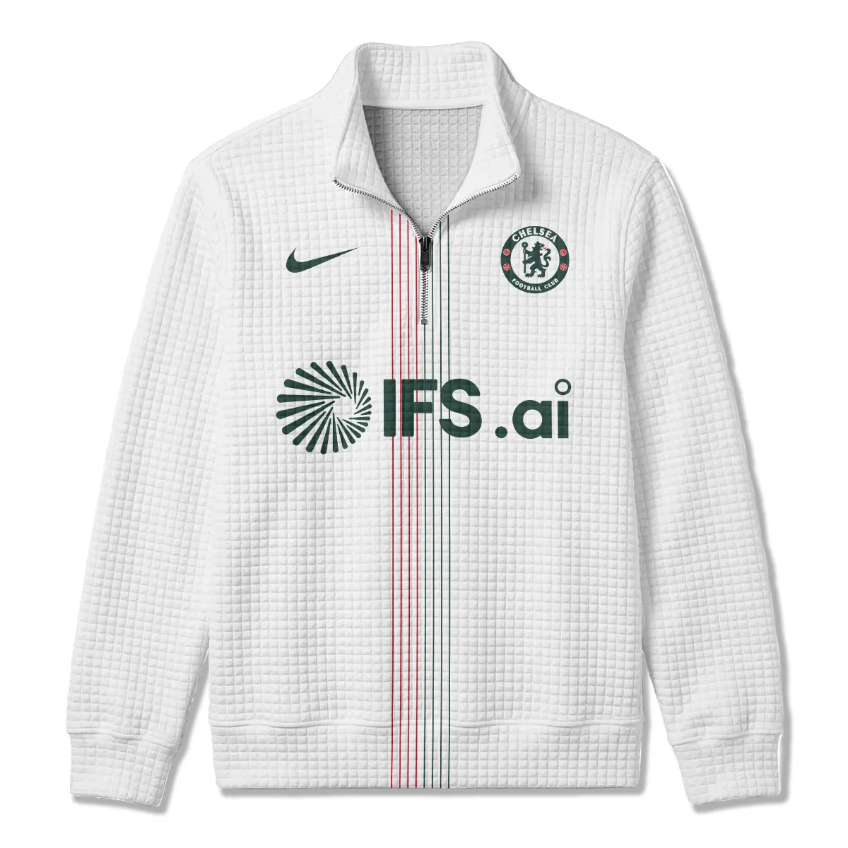 Chelsea 25/26 Away Kit Quarter Zip Quilted Waffle All Over Prints - Gift for Chelsea Fans QTVA1903CHE01-YVF - Image 2