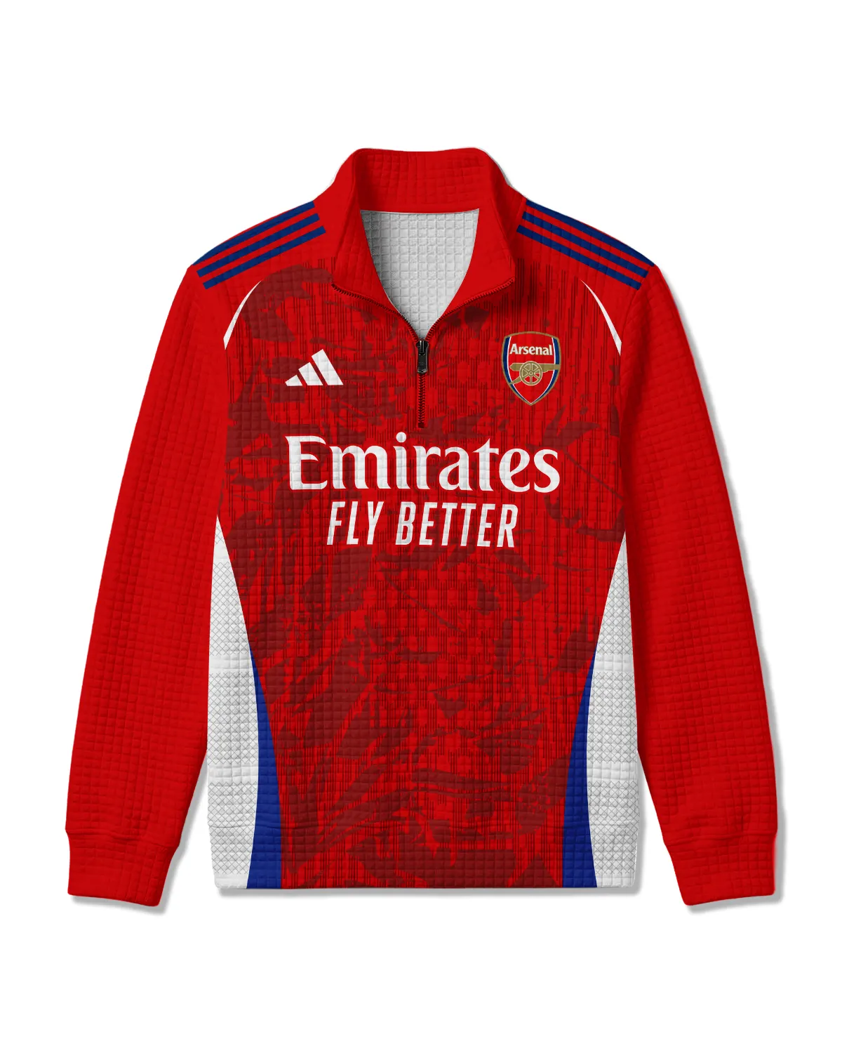 Arsenal Concept Kits Quarter Zip Quilted Waffle All Over Prints - Gift for Arsenal Fans QTVA3003ARS01-YVF - Image 2
