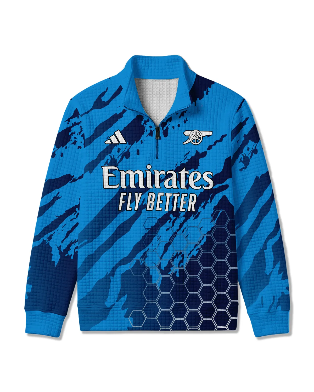 Arsenal Concept Kits Quarter Zip Quilted Waffle All Over Prints - Gift for Arsenal Fans QTVA3003ARS03-YVF - Image 2