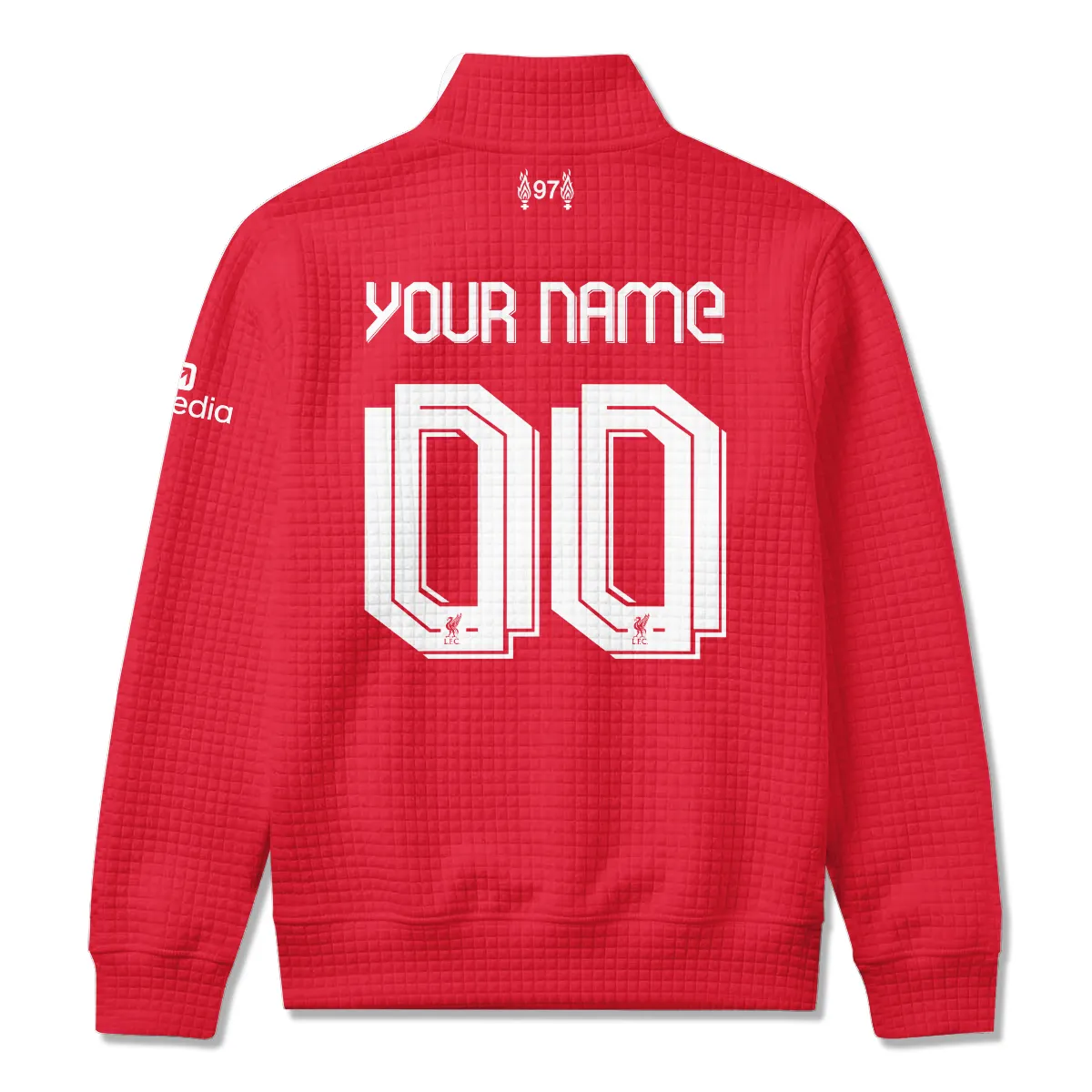 Liverpool 25/26 Home Kit Quarter Zip Quilted Waffle All Over Prints - Gift for Liverpool Fans QTLIV190326A1-YVF - Image 3