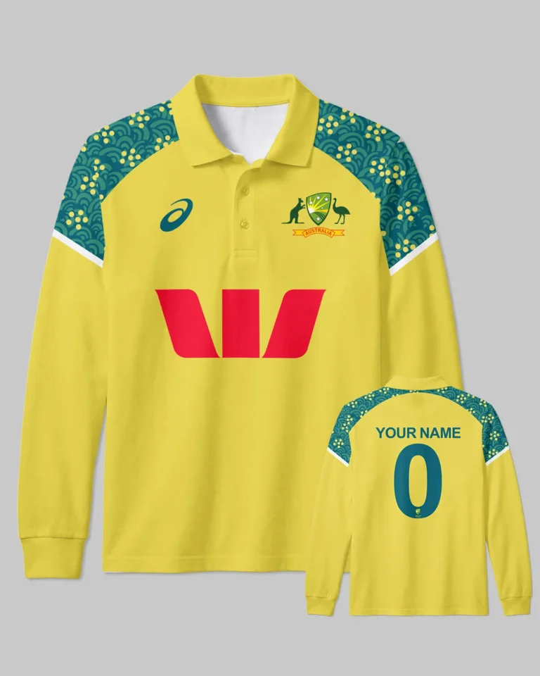 Cricket Australia ODI Mens 25/26 Long Polo All Over Prints - Gift for Australia Fans QTCK300326AA1-LPL