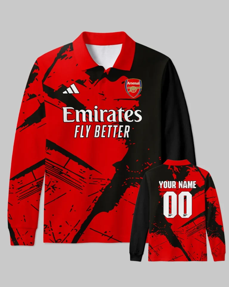 Arsenal Concept Kits Long Polo All Over Prints - Gift for Arsenal Fans QTVA3003ARS05-LPL