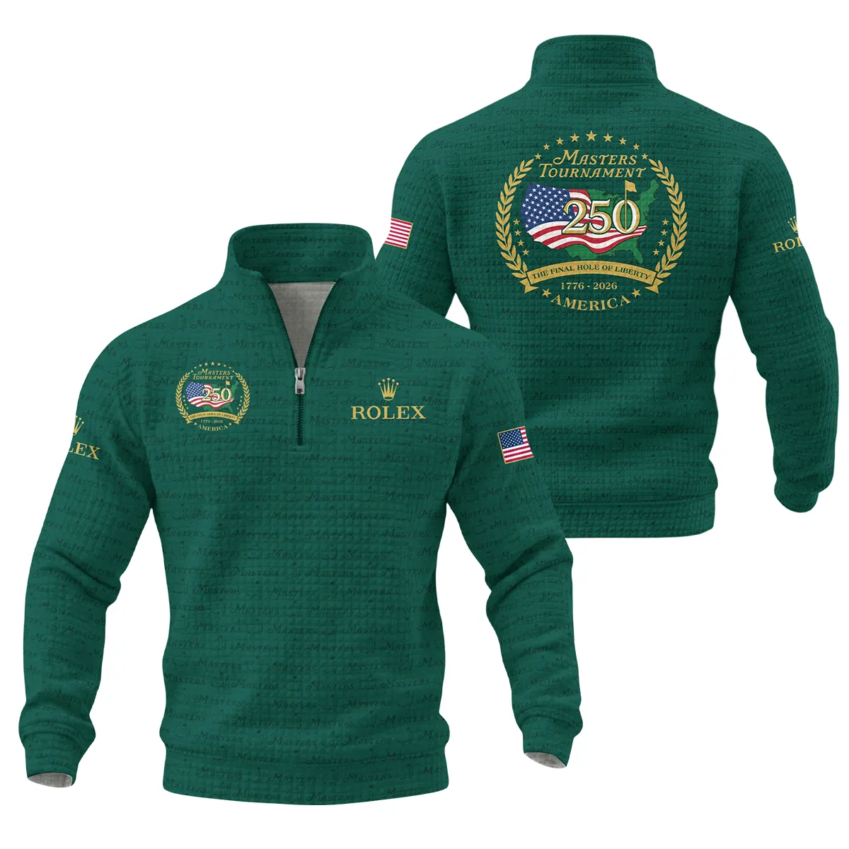 Rolex Masters Tournament America 250 Anniversary Quarter Zip Quilted Waffle QTMT040325A1ROX-QZW - Image 3