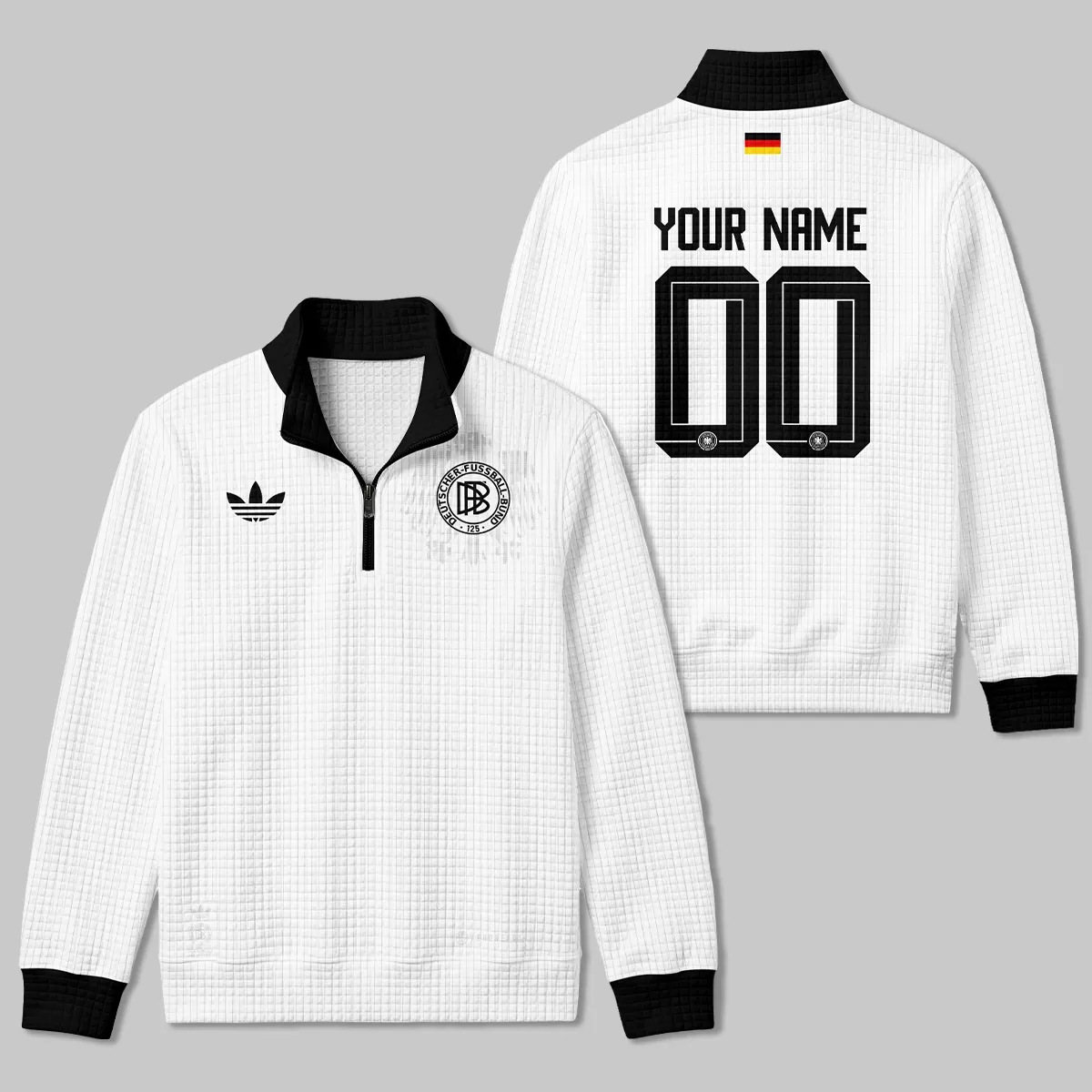 DFB 125th Anniversary Quarter Zip Quilted Waffle All Over Prints - Gift for Germany Fans QTGER200326A1-YVF