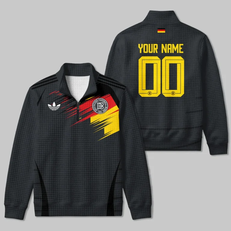 DFB 125th Anniversary Quarter Zip Quilted Waffle All Over Prints - Gift for Germany Fans QTGER200326A2-YVF