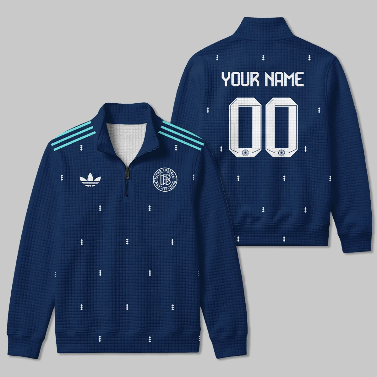 Germany 25/26 Away Kit Quarter Zip Quilted Waffle All Over Prints - Gift for Germany Fans QTVA2003GER3-YVF
