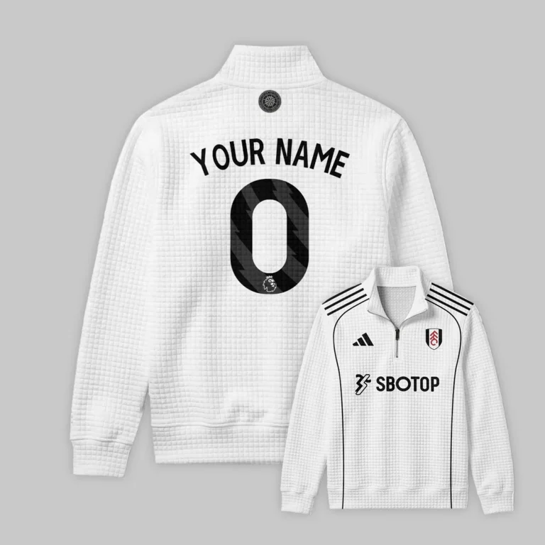 Fulham 25/26 Home Kit Quarter Zip Quilted Waffle All Over Prints - Gift for Fulham Fans QTVA2302FUL01-YVF