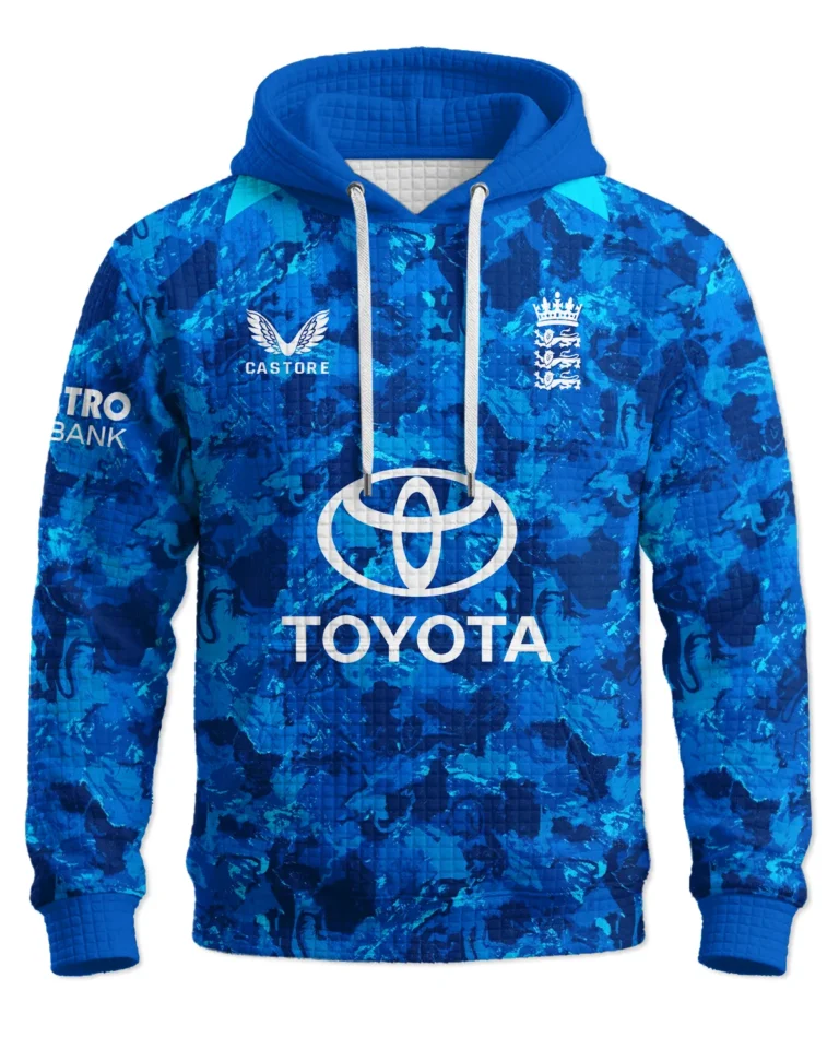 Cricket England 25/26 ODI Hoodie Quilted Waffle All Over Prints - Gift for England Fans QTCK020426ENGA4-HQW
