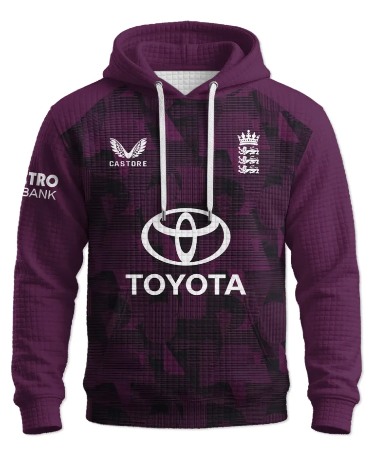 Cricket England 2026 Women's T20 World Cup Hoodie Quilted Waffle All Over Prints - Gift for England Fans QTCK020426ENGA5-HQW