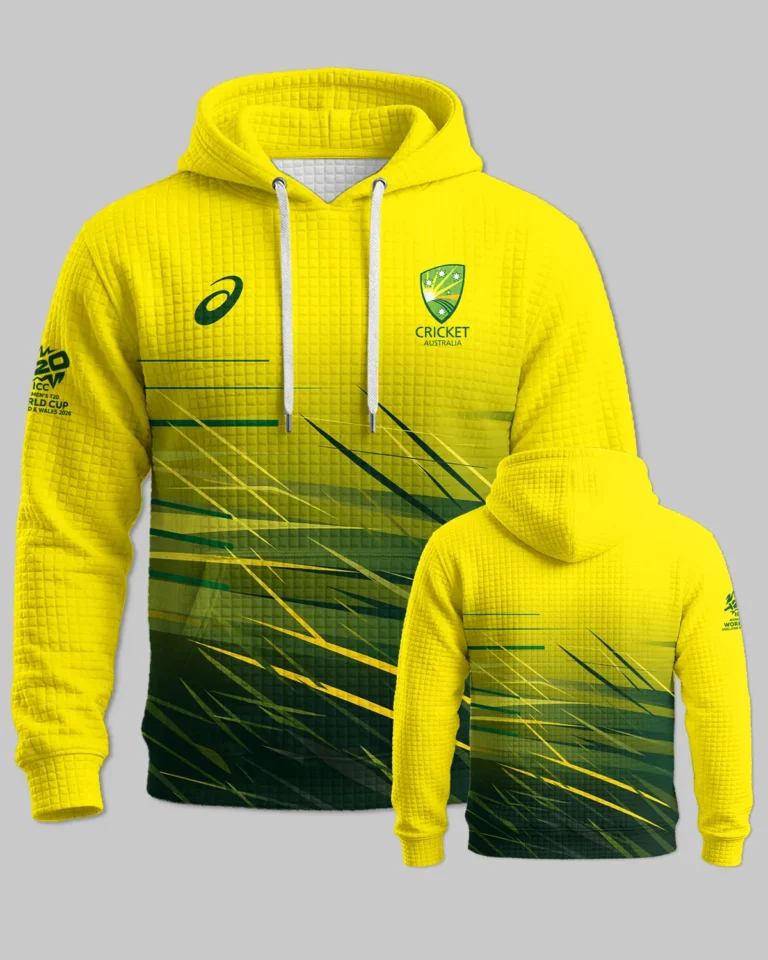 Cricket Australia 2026 Women's T20 World Cup Hoodie Quilted Waffle All Over Prints - Gift for Australia Fans QTCK010426A2-HQW