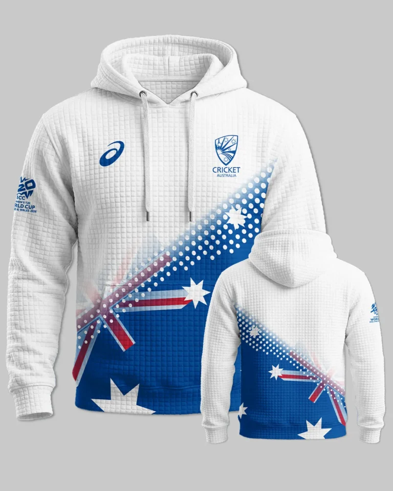 Cricket Australia 2026 Women's T20 World Cup Hoodie Quilted Waffle All Over Prints - Gift for Australia Fans QTCK010426A3-HQW
