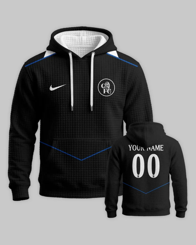 Chelsea Third Kit Hoodie Quilted Waffle All Over Prints - Gift for Chelsea Fans QTVA0104CHE01-HQW