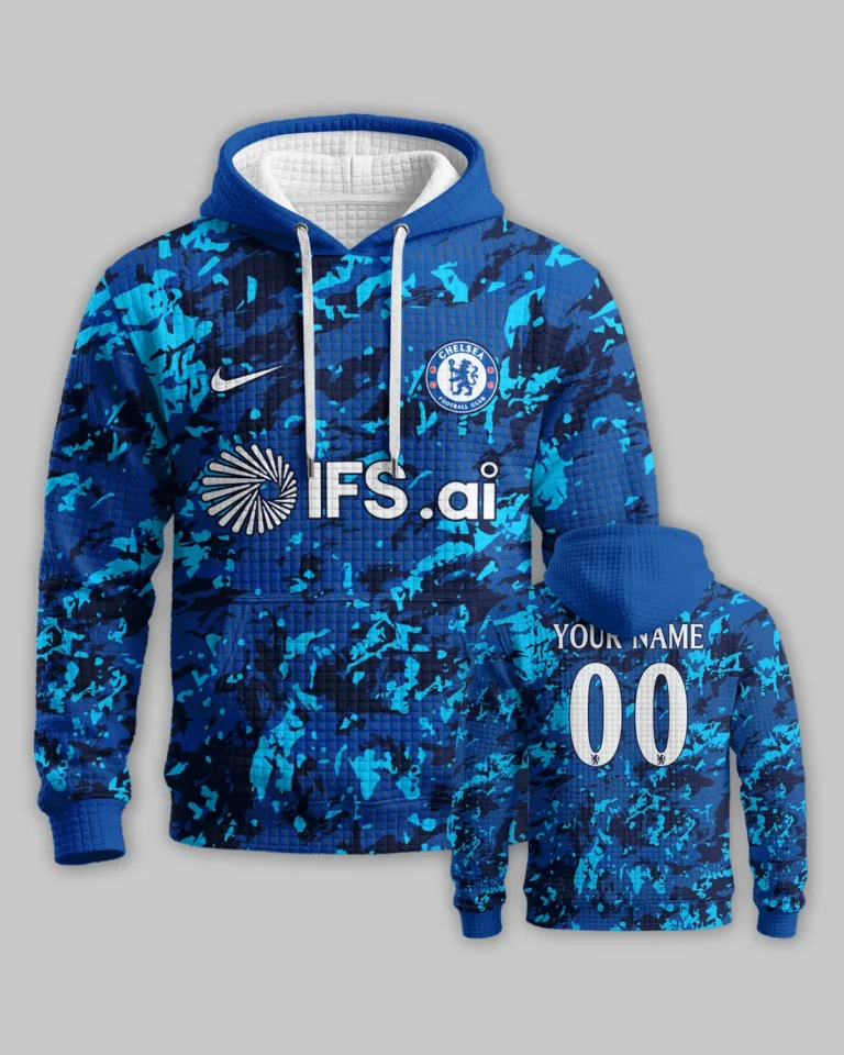 Chelsea Concept Kits Hoodie Quilted Waffle All Over Prints - Gift for Chelsea Fans QTVA0104CHE02-HQW