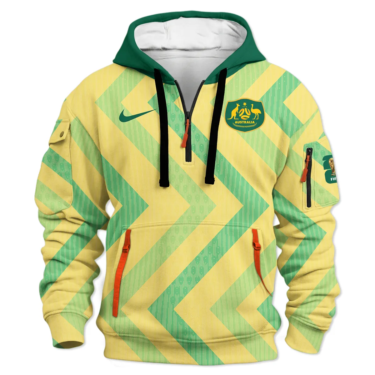 Australia Concept Jersey Hoodie Half Zipper All Over Prints - Gift for Australia Fans QTAU030426A2-HDF - Image 2