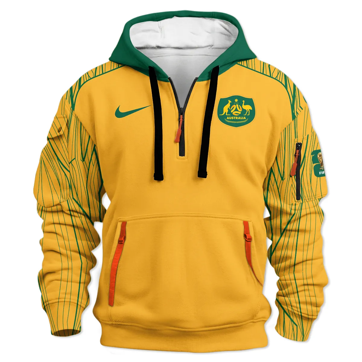 Australia Concept Jersey Hoodie Half Zipper All Over Prints - Gift for Australia Fans QTAU030426A4-HDF - Image 2