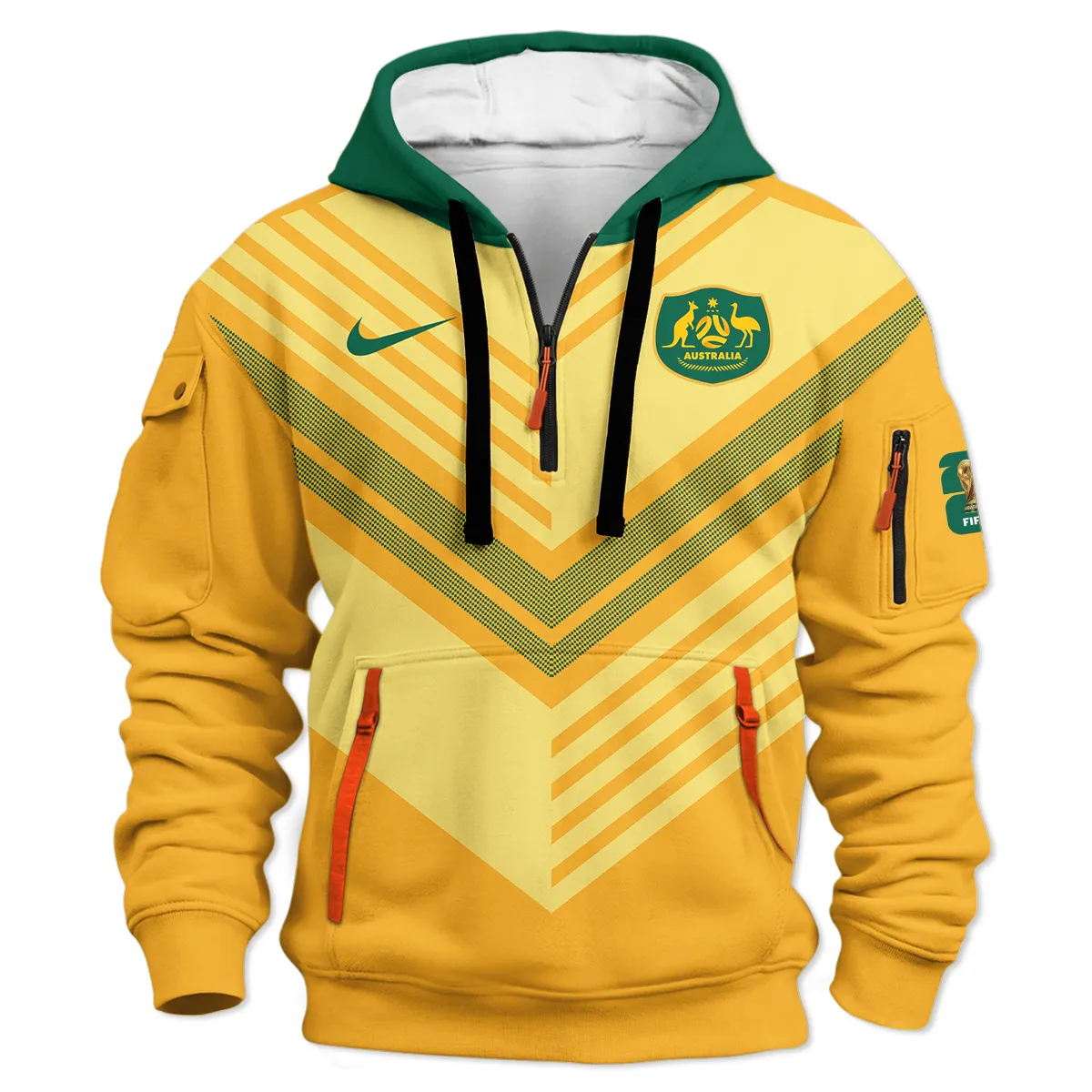 Australia Concept Jersey Hoodie Half Zipper All Over Prints - Gift for Australia Fans QTAU030426A5-HDF - Image 2