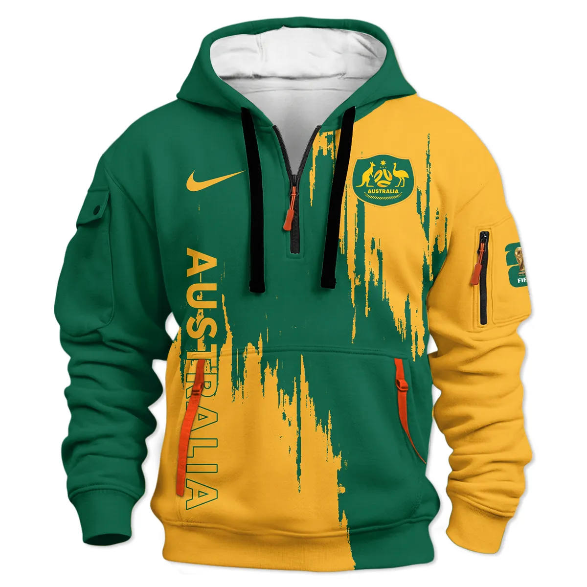 Australia Concept Jersey Hoodie Half Zipper All Over Prints - Gift for Australia Fans QTAU030426A6-HDF - Image 2