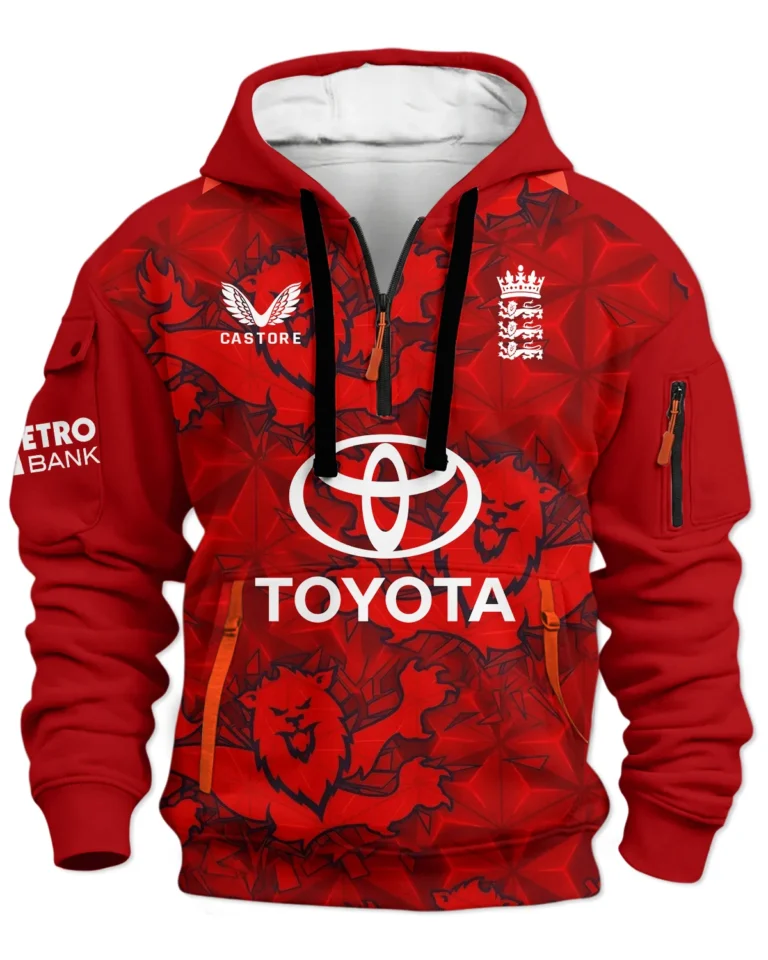 Cricket England 25/26 T20 Pro Hoodie Half Zipper All Over Prints - Gift for England Fans QTCK020426ENGA2-HDF