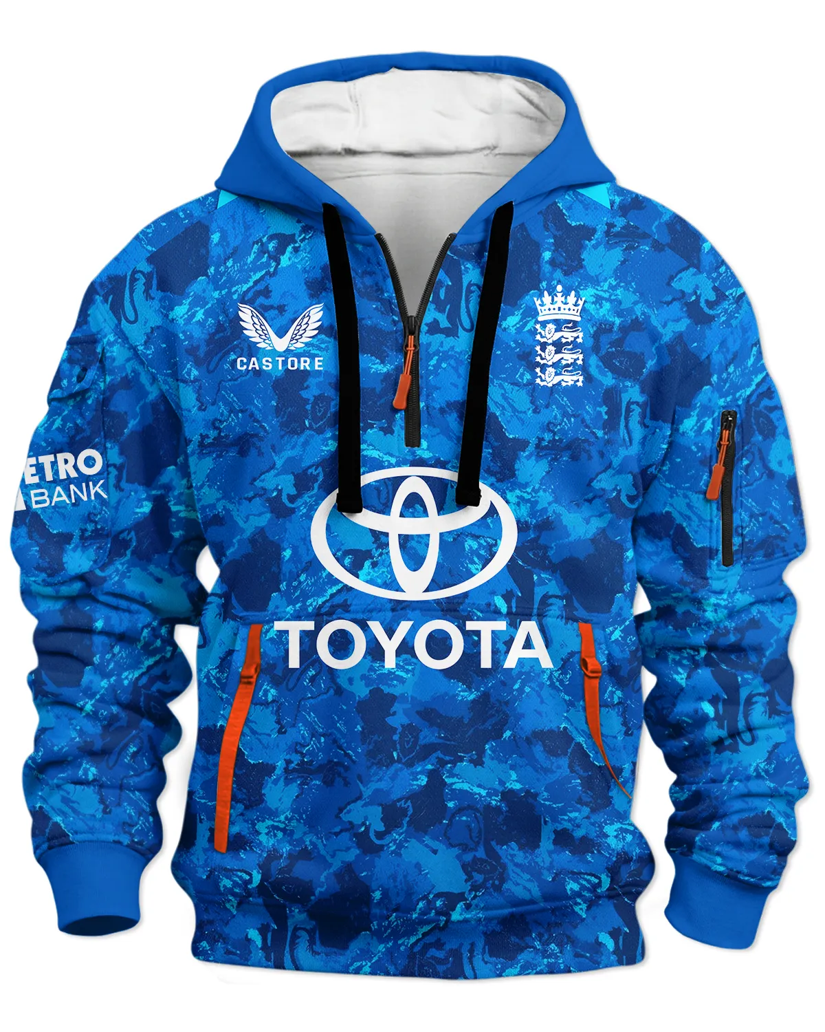 Cricket England 25/26 ODI Hoodie Half Zipper All Over Prints - Gift for England Fans QTCK020426ENGA4-HDF