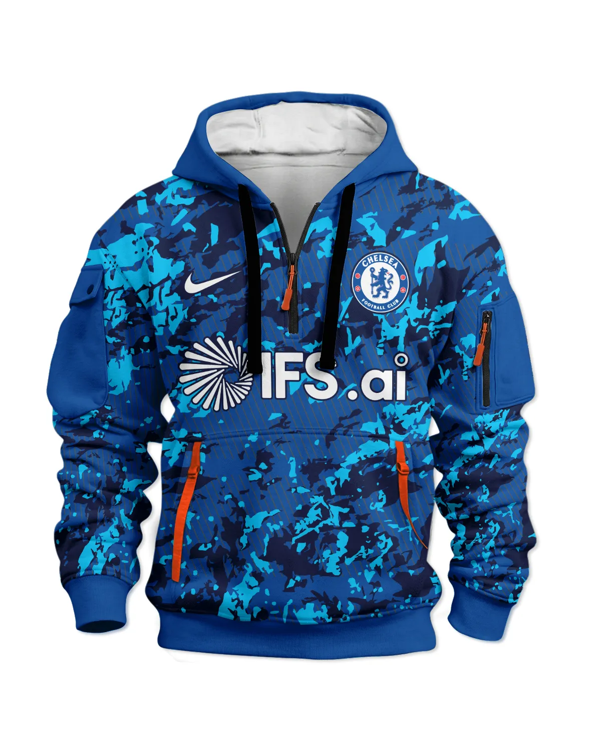 Chelsea Concept Kits Hoodie Half Zipper All Over Prints - Gift for Chelsea Fans QTVA0104CHE02-HDF - Image 2