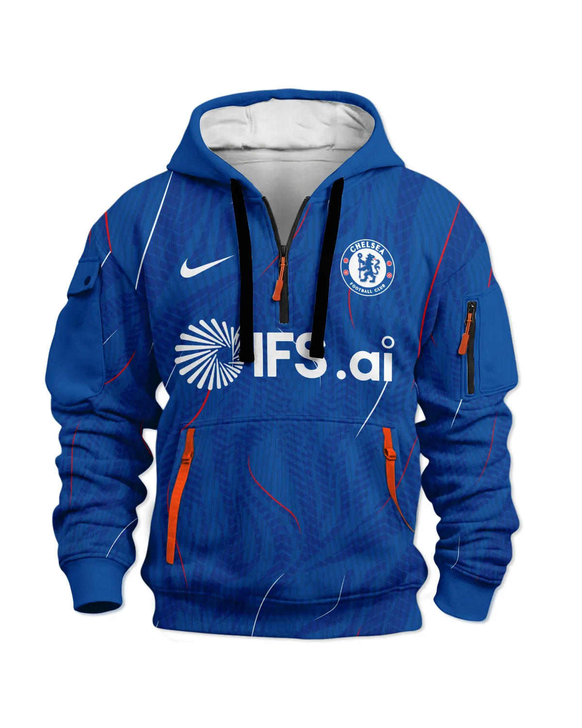 Chelsea Concept Kits Hoodie Half Zipper All Over Prints - Gift for Chelsea Fans QTVA0104CHE04-HDF - Image 2