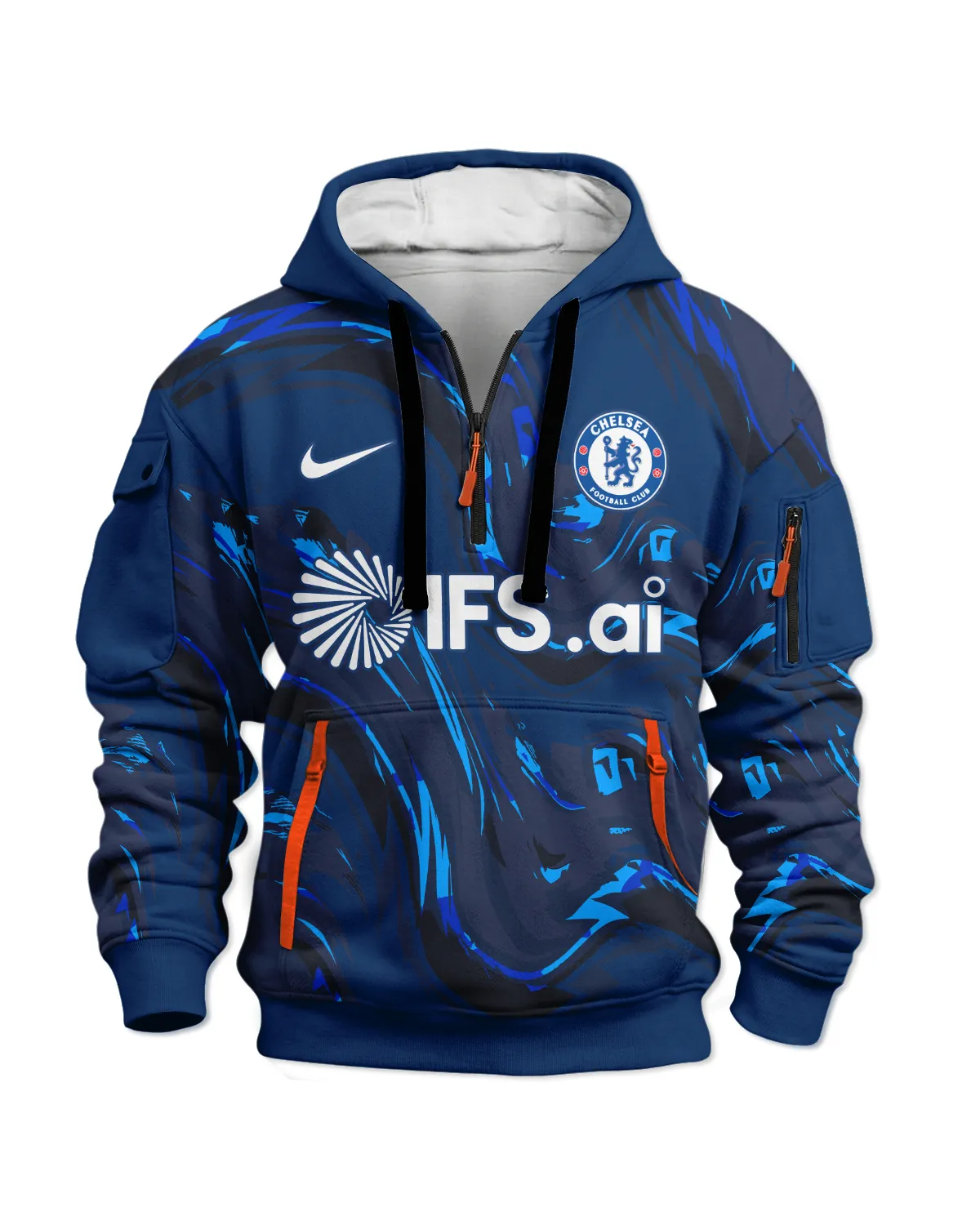 Chelsea Concept Kits Hoodie Half Zipper All Over Prints - Gift for Chelsea Fans QTVA0104CHE06-HDF - Image 2