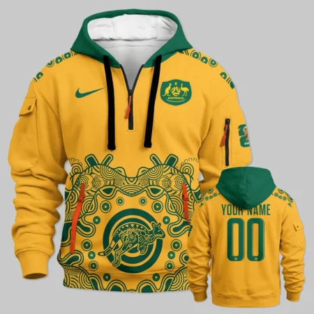 Australia Concept Jersey Hoodie Half Zipper All Over Prints - Gift for Australia Fans QTAU030426A3-HDF