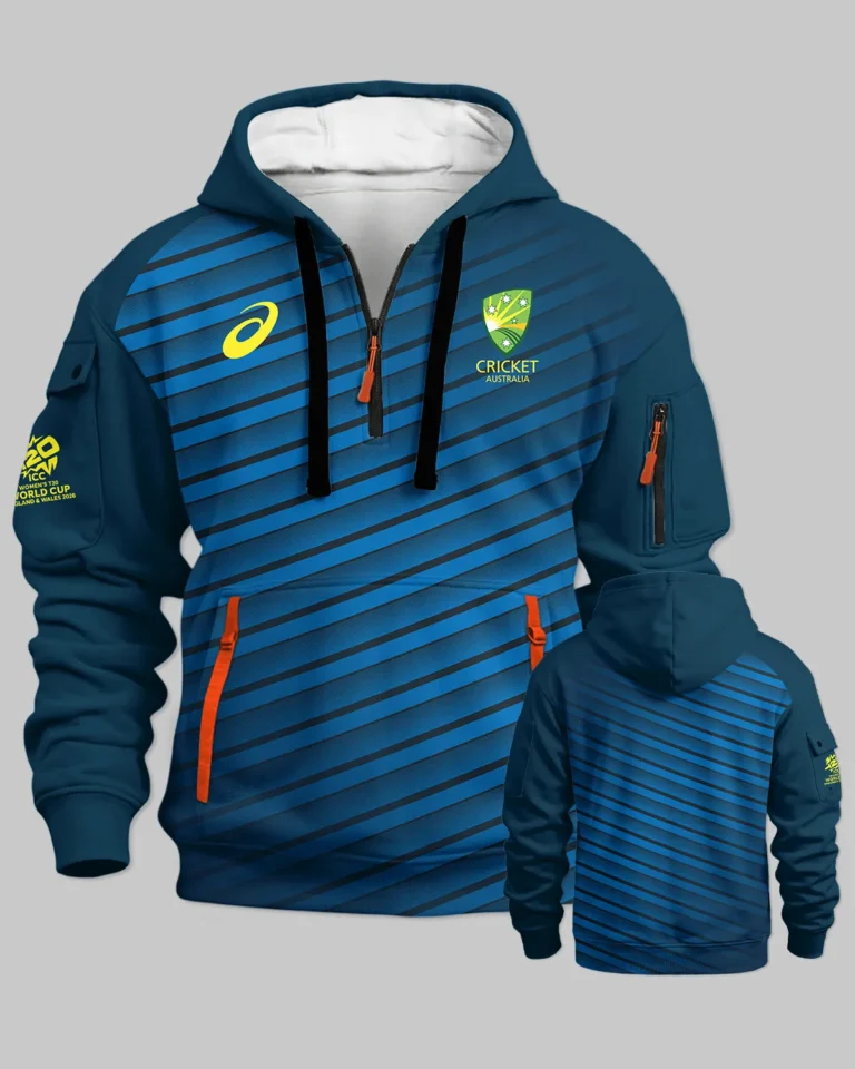 Cricket Australia 2026 Women's T20 World Cup Hoodie Half Zipper All Over Prints - Gift for Australia Fans QTCK010426A4-HDF