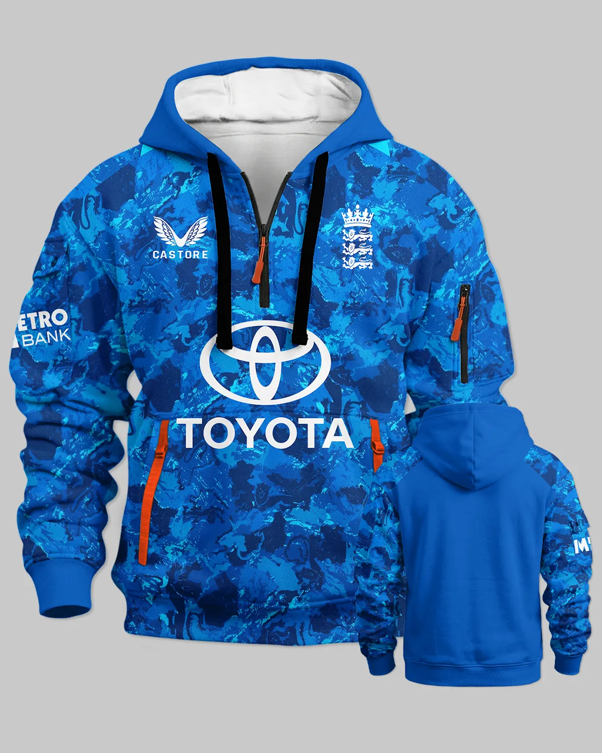 Cricket England 25/26 ODI Hoodie Half Zipper All Over Prints - Gift for England Fans QTCK020426ENGA4-HDF - Image 3