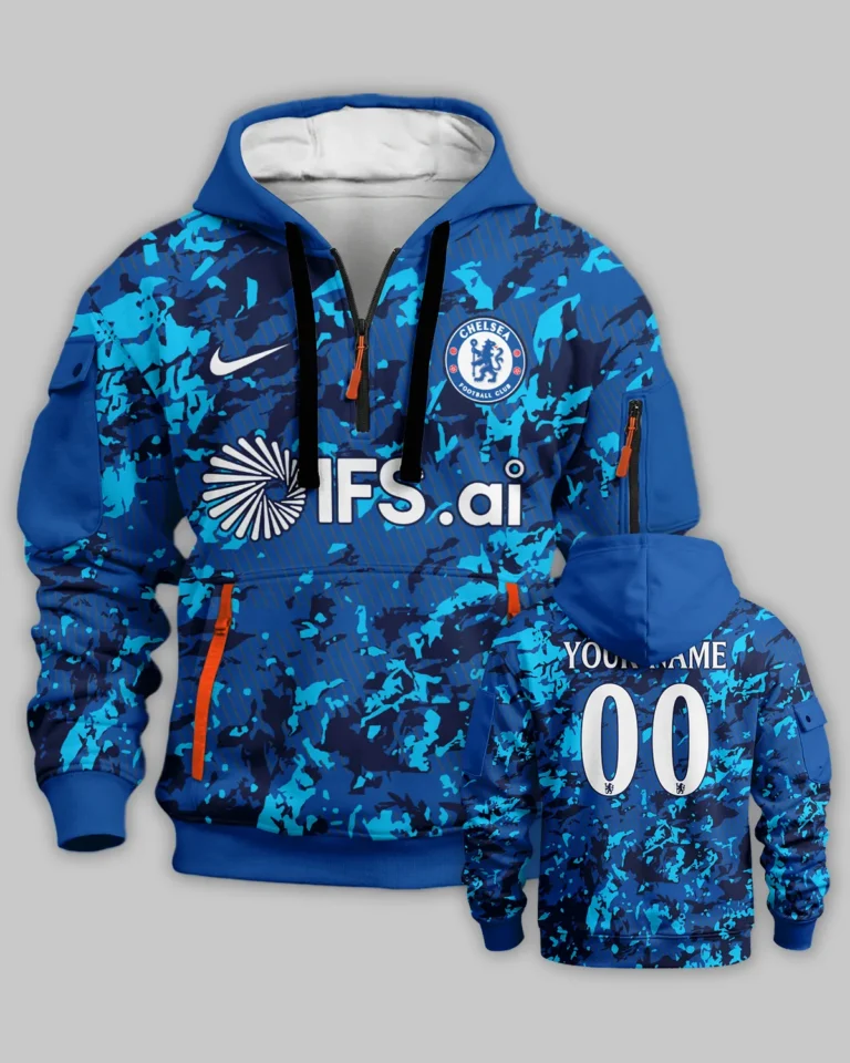Chelsea Concept Kits Hoodie Half Zipper All Over Prints - Gift for Chelsea Fans QTVA0104CHE02-HDF