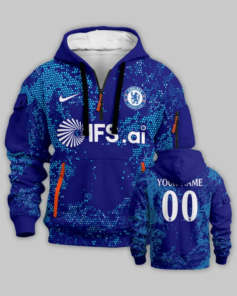 Chelsea Concept Kits Hoodie Half Zipper All Over Prints - Gift for Chelsea Fans QTVA0104CHE03-HDF