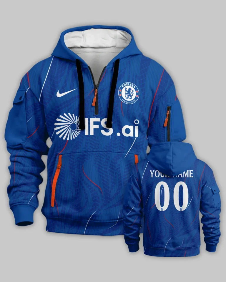 Chelsea Concept Kits Hoodie Half Zipper All Over Prints - Gift for Chelsea Fans QTVA0104CHE04-HDF