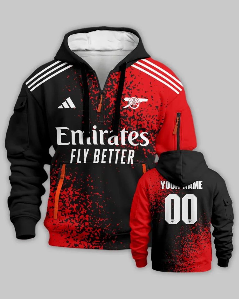 Arsenal Concept Kits Hoodie Half Zipper All Over Prints - Gift for Arsenal Fans QTVA3003ARS08-HDF