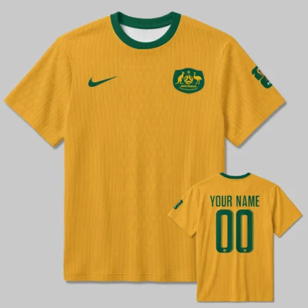 Australia Match Home 2026/27Jersey Unisex Classic Logo Ribbed T-Shirt All Over Prints - Gift for Australia Fans QTAU030426A1-RTS