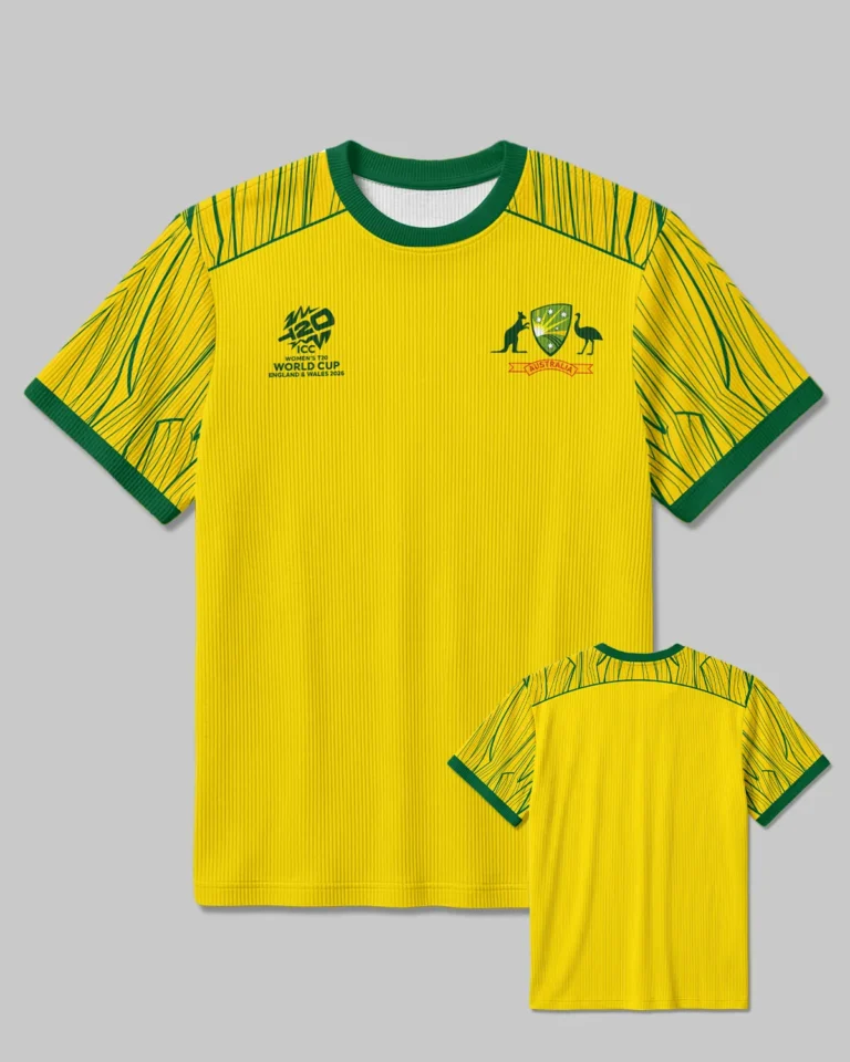 Cricket Australia 2026 Women's T20 World Cup Unisex Classic Logo Ribbed T-Shirt All Over Prints - Gift for Australia Fans QTCK010426A1-RTS